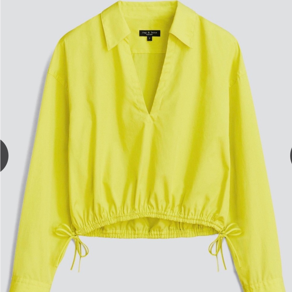 Rag & bone Bright Yellow V-Neck Blouse